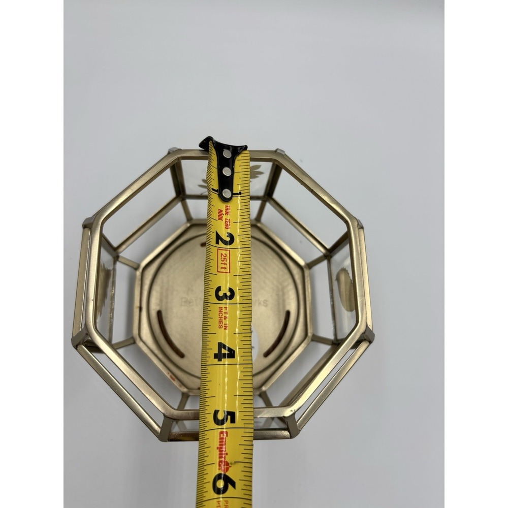 Bath & Body Works Gold Leaves Wood Base 3 Wick Candle Holder Sleeve - Picture 6 of 7